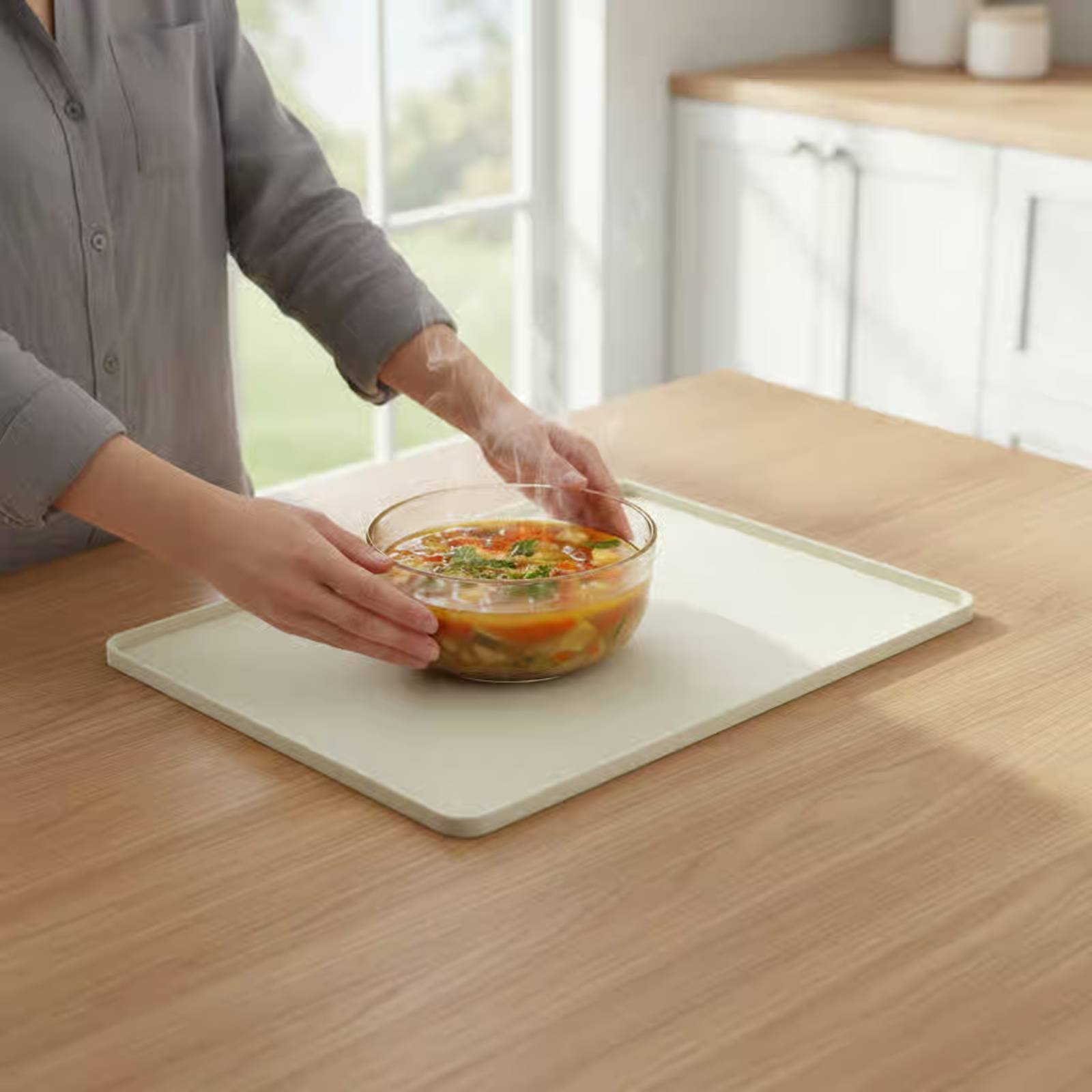 Kitchen Baking Mat - حصيرة سيليكون مرنة لحماية سطح الميكروويف،