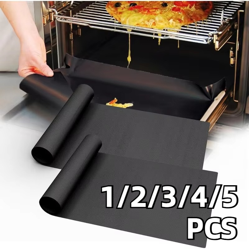 1/2/3/4/5 قطعة أسود شواء شواء  - مراجعة Kitchen Baking Mat وسعره